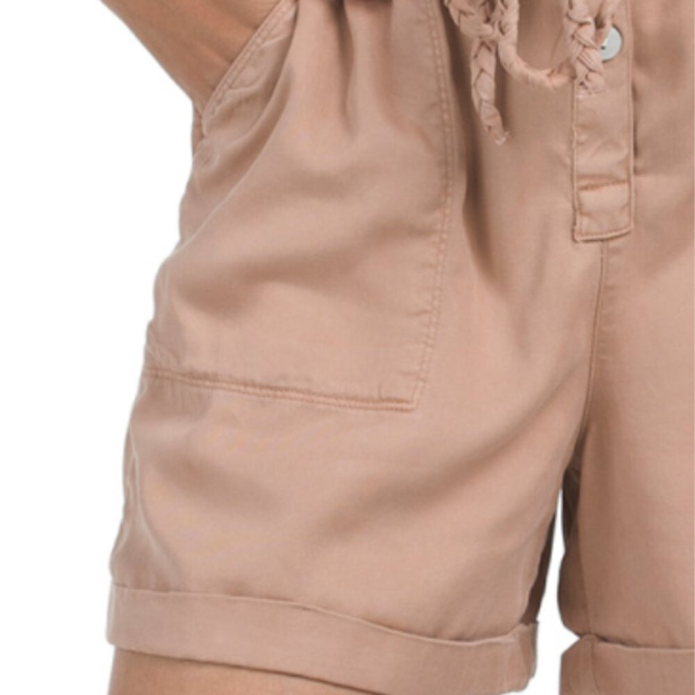 C&C CALIFORNIA Mineral Dye Button Front Romper With Self Braided Belt - Picture 5 of 5
